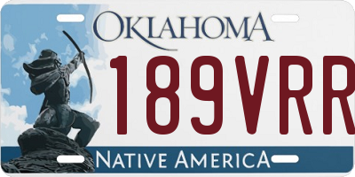 OK license plate 189VRR
