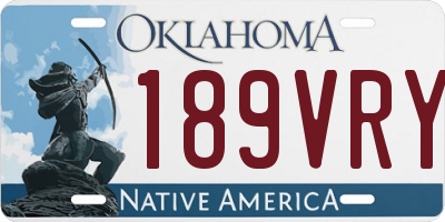 OK license plate 189VRY