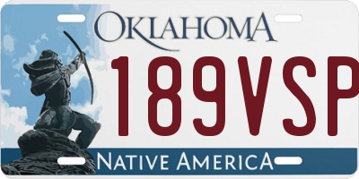 OK license plate 189VSP