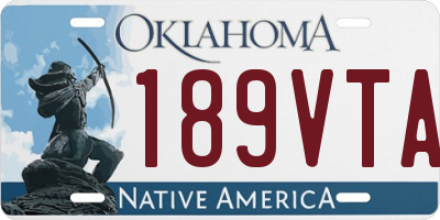 OK license plate 189VTA