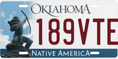 OK license plate 189VTE