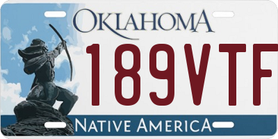 OK license plate 189VTF