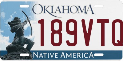 OK license plate 189VTQ