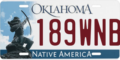 OK license plate 189WNB