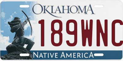 OK license plate 189WNC