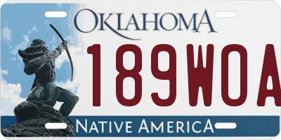 OK license plate 189WOA