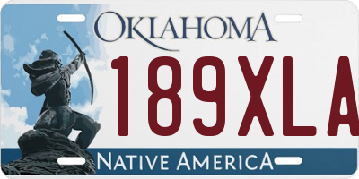 OK license plate 189XLA