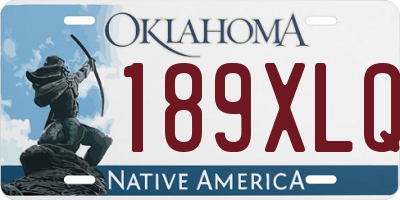 OK license plate 189XLQ