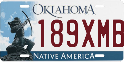 OK license plate 189XMB