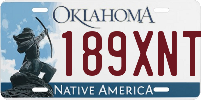 OK license plate 189XNT