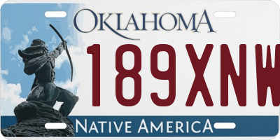 OK license plate 189XNW