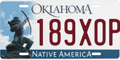 OK license plate 189XOP