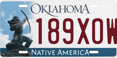 OK license plate 189XOW