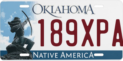 OK license plate 189XPA