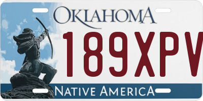 OK license plate 189XPV