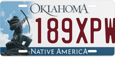 OK license plate 189XPW