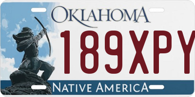 OK license plate 189XPY