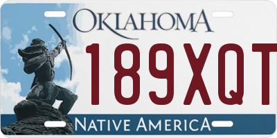 OK license plate 189XQT