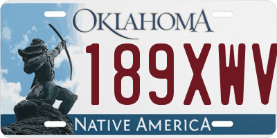 OK license plate 189XWV