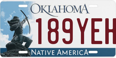 OK license plate 189YEH