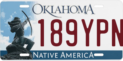 OK license plate 189YPN