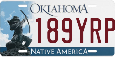 OK license plate 189YRP