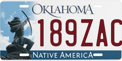 OK license plate 189ZAC