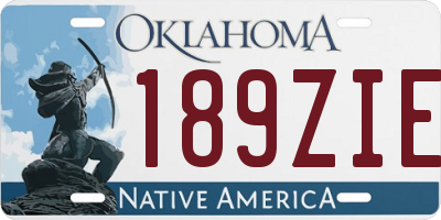 OK license plate 189ZIE