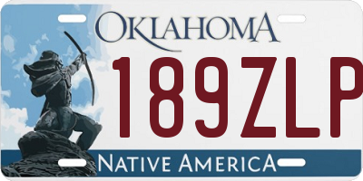 OK license plate 189ZLP