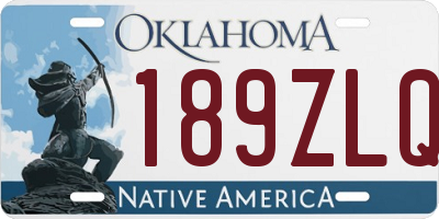 OK license plate 189ZLQ