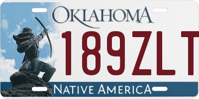 OK license plate 189ZLT