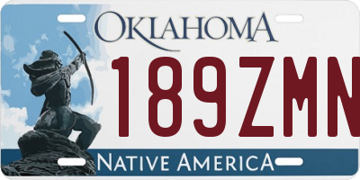 OK license plate 189ZMN