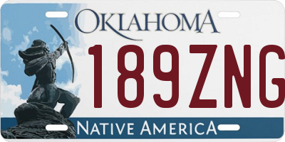 OK license plate 189ZNG