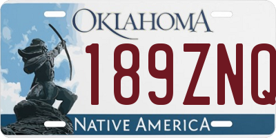 OK license plate 189ZNQ