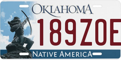 OK license plate 189ZOE