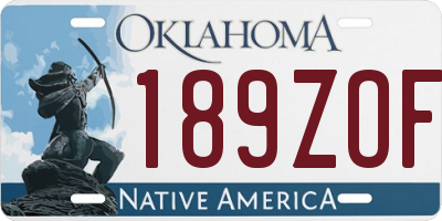 OK license plate 189ZOF