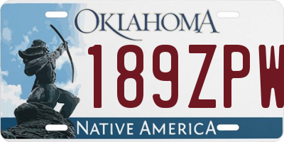 OK license plate 189ZPW