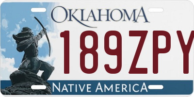 OK license plate 189ZPY