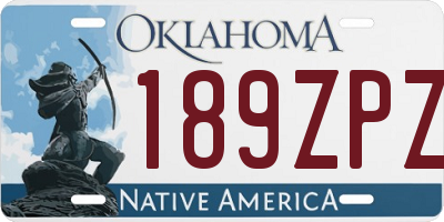 OK license plate 189ZPZ
