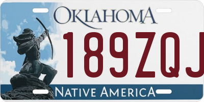 OK license plate 189ZQJ