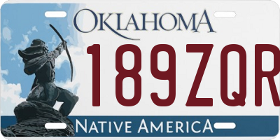 OK license plate 189ZQR