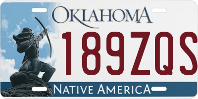 OK license plate 189ZQS