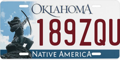 OK license plate 189ZQU
