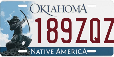 OK license plate 189ZQZ