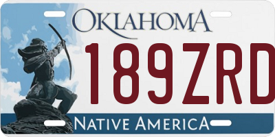 OK license plate 189ZRD