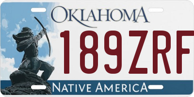 OK license plate 189ZRF