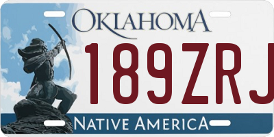 OK license plate 189ZRJ