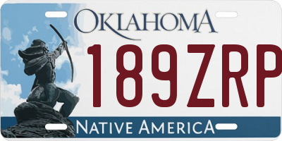 OK license plate 189ZRP