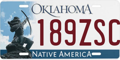 OK license plate 189ZSC