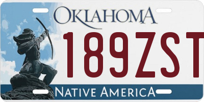OK license plate 189ZST